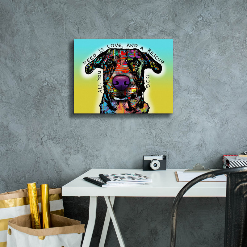 «Love and Rescue» par Dean Russo Studios, art mural sur toile, H 12 po x l 16 po