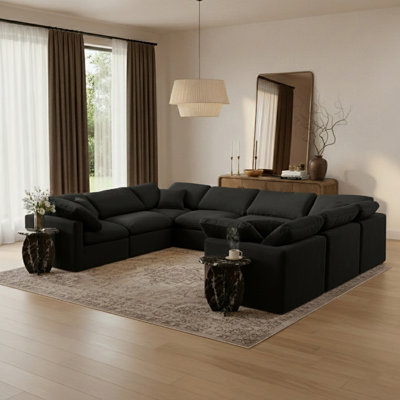 Ensemble modulaire de coin en velours 8 pièces Itala
