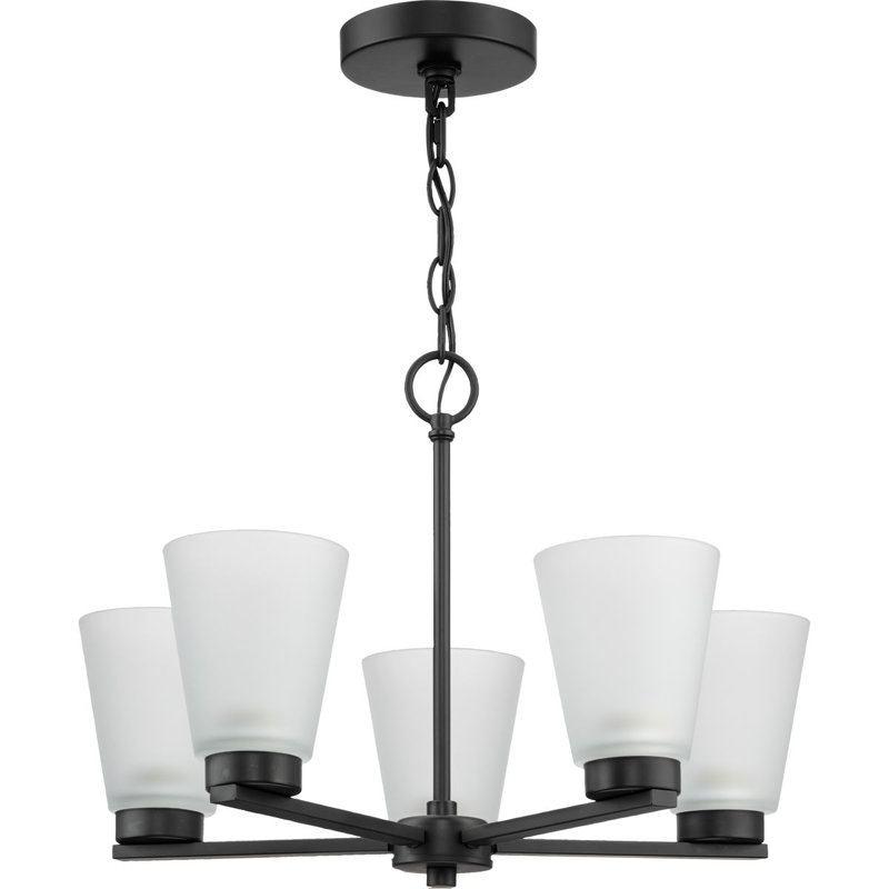 Lustre transitionnel à cinq lumières, Noir mat