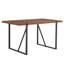 Ensemble de table et de chaises. Une table de salle à manger avec des pieds en métal noir, jumelée à 4 chaises douces et des pieds en métal noir-329893621-329893623