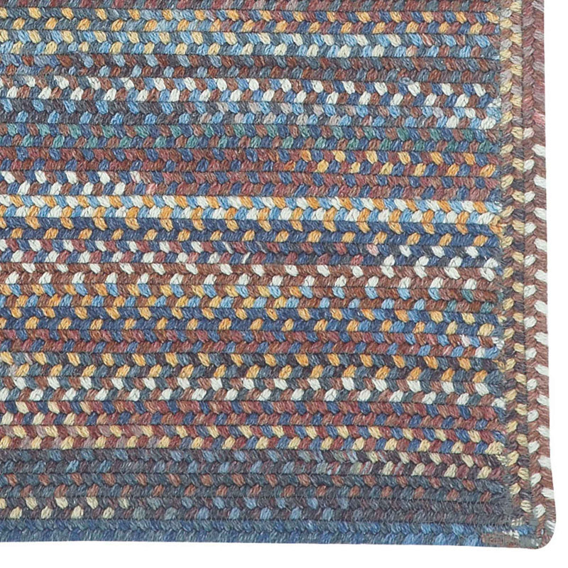 Tapis de zone bleu ciel abstrait Phoebe, Rectangle cousu en croix 20 po x 30 po
