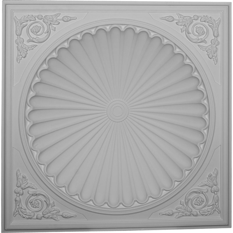 Odessa 38.5" White Urethane Recessed Mount Ceiling Dome