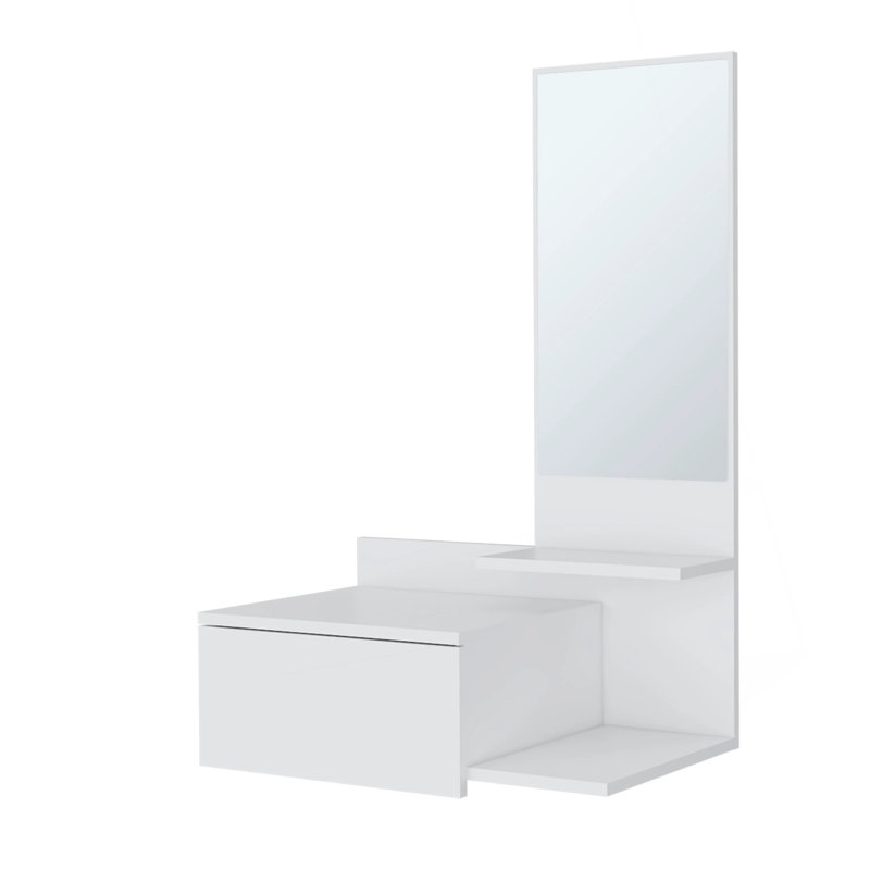 Meuble-lavabo mural peu encombrant avec miroir intégré pour un décor de salle de bain élégant et fonctionnel