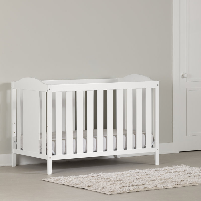 Pure White 3-in-1 Convertible Crib with Adjustable Heights