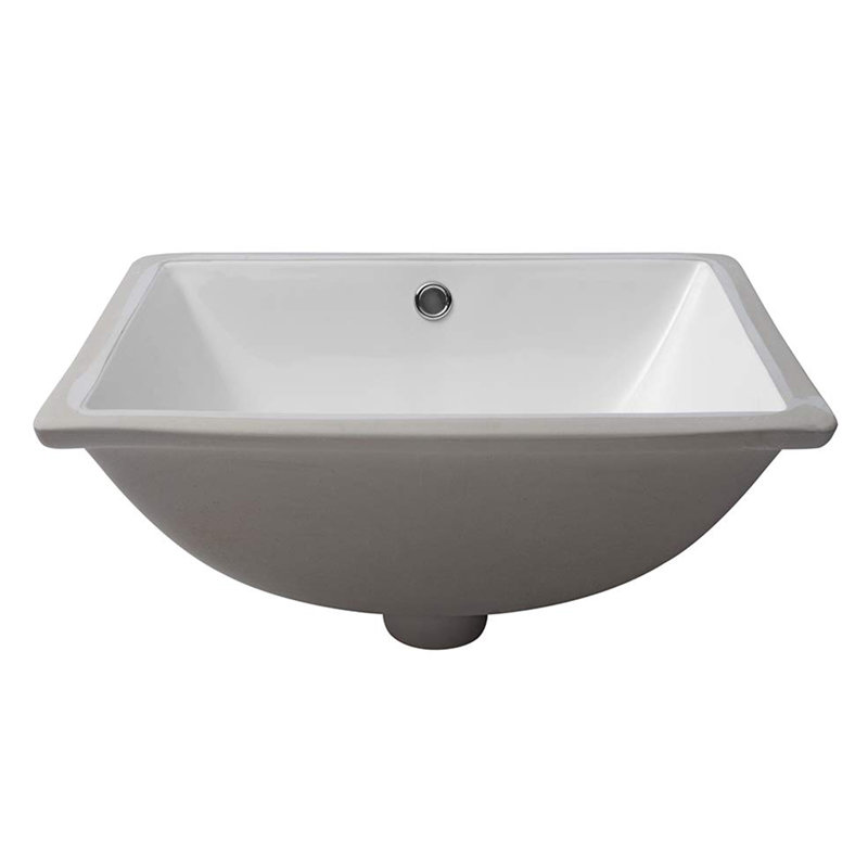18" L x 13" W Undermount Bathroom Sink Rectangle White Ceramic Bathroom Sink White Undermount Sink