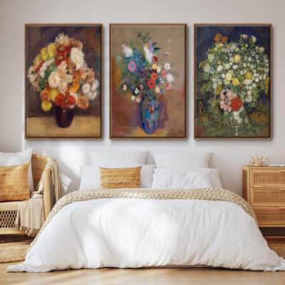 " Bouquet Of Chrysanthemums " 3 - Pieces
