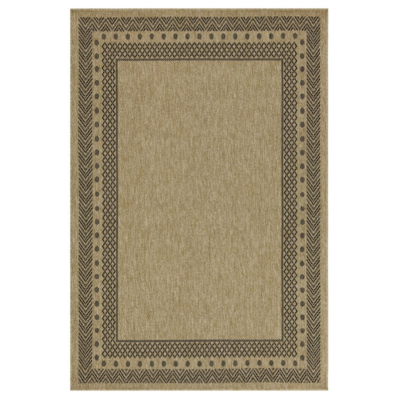 Earth Jute/Black Indoor/Outdoor Area Rug, Runner 2'7" x 7'3"