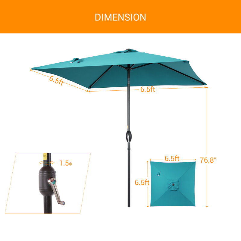 Parasol carré de 78 po Rovner, Bleu lac