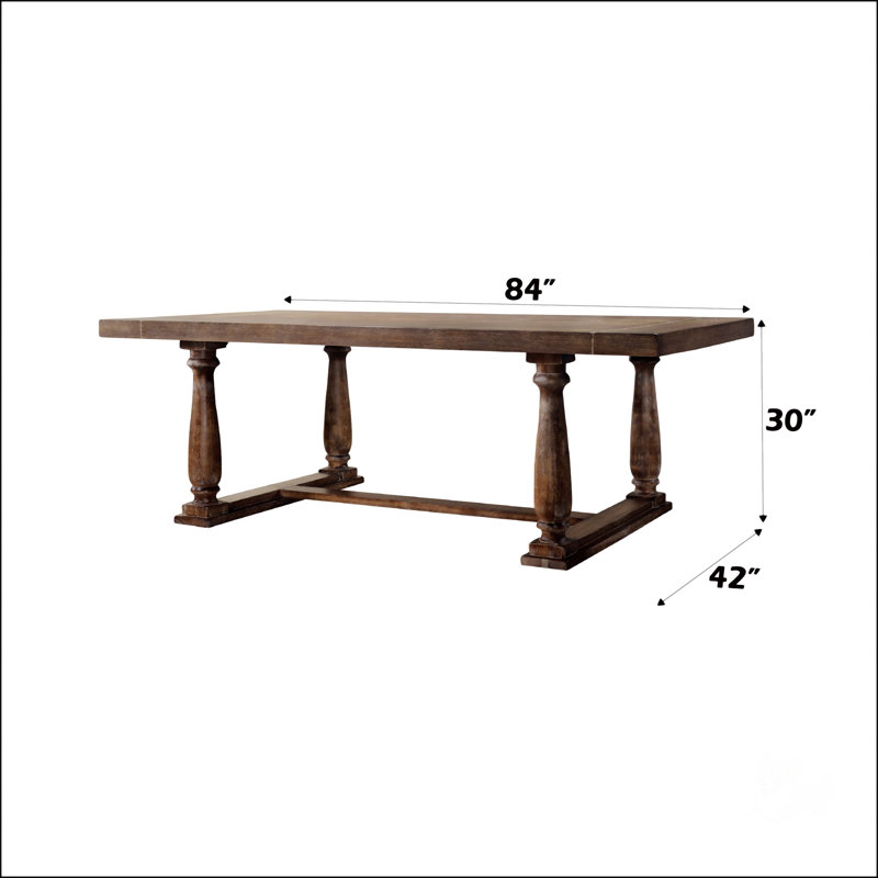 Table de salle à manger patinée, Chêne