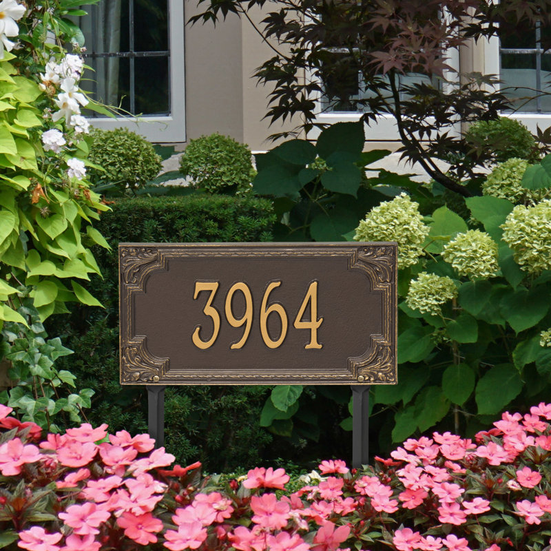 Plaque d'adresse sur 1 ligne Signature Series, Or, Oui, Bronze