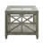 LUMERA Collection Glass Top Farmhouse End Table with Storage Shelf, Gray Wood Accent Side Table with Decorative X-Cross Panels for Living Room-1230876127