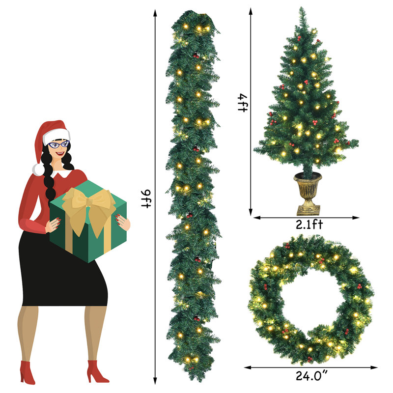 48' Lighted Pine Christmas Tree