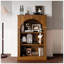 3-Tier Arched Open Bookshelf, Traditional Freestanding Bookcase with Decorative Beaded Trim, Light Walnut Wood Display Shelf for Living Room, Home Office, Bedroom, and Hallway
