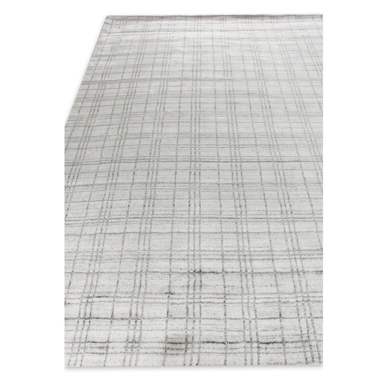 Fairbanks Plaid Area Rug in White, Rectangle 14' x 18'