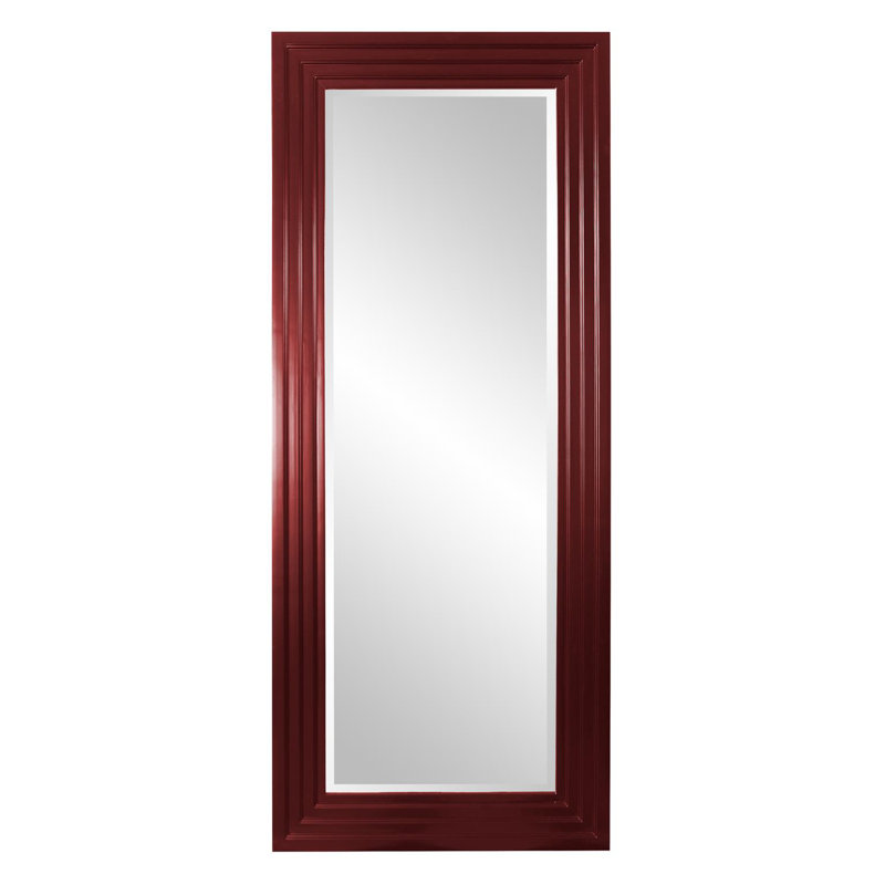 Amy Modern & Contemporary Beveled Full Length Mirror, 82" x 34", Burgundy