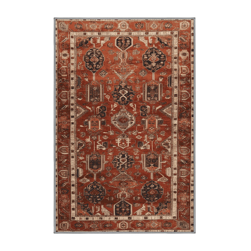 Tapis brun lavable à la machine, Rectangulaire 8 pi x 12 pi