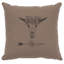 Coussin Wooded River Image - Bull et fleurs - Coton taupe-2083677433