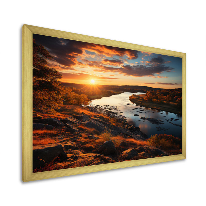 Paysage côtier du Delaware I sur toile, H 12 po x l 20 po x P 1 po, Encadrement doré