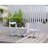 Foldable Hips Table And Chair In White, 2 Chairs For Outdoor Stylish Living Areas , Includes Rectangular