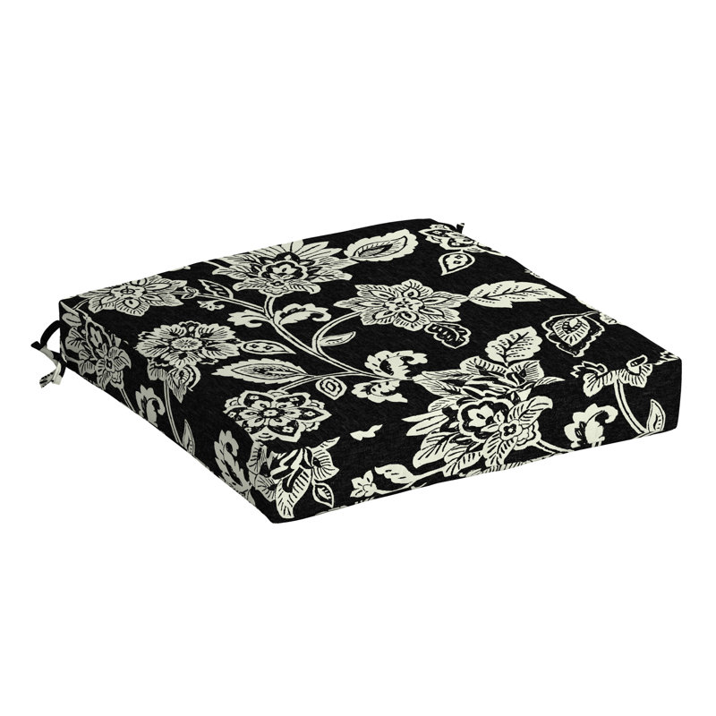 ARDEN Outdoor Seat Cushion, 4" H x 19" W x 19" D, Black