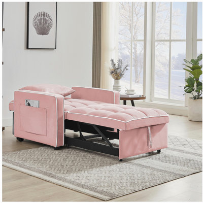 3-en-1 Canapé-lit Canapé-lit pliant avec dossier ajustable et chaise berçante