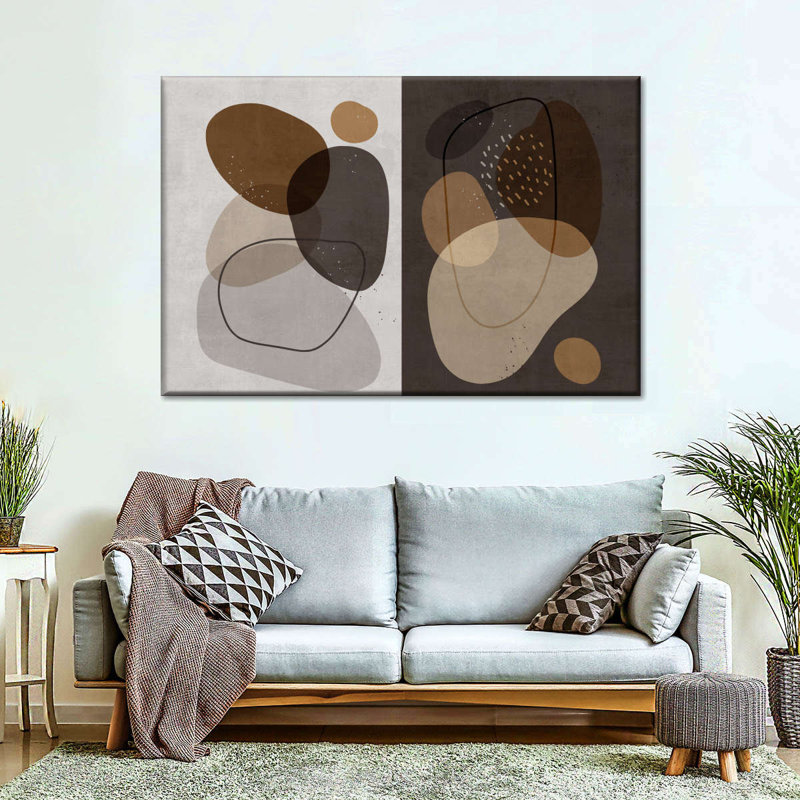 Boho abstrait - reproduction sur toile tendue, H 8 po x l 12 po x P 1 po