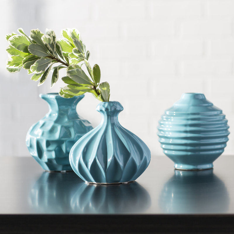 Baltz Stoneware Table Vase, Blue