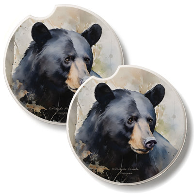 Wilderness Bear 2 Pack Stone Car Coasters