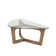 Walker Triangular Glass Top Wood Frame Coffee Table