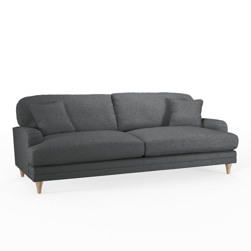 Adaku 4 Seater Sofa  , Charcoal, Country Oak