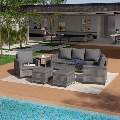 Beatha 7 - Person Patio Conversation Set with Cushions