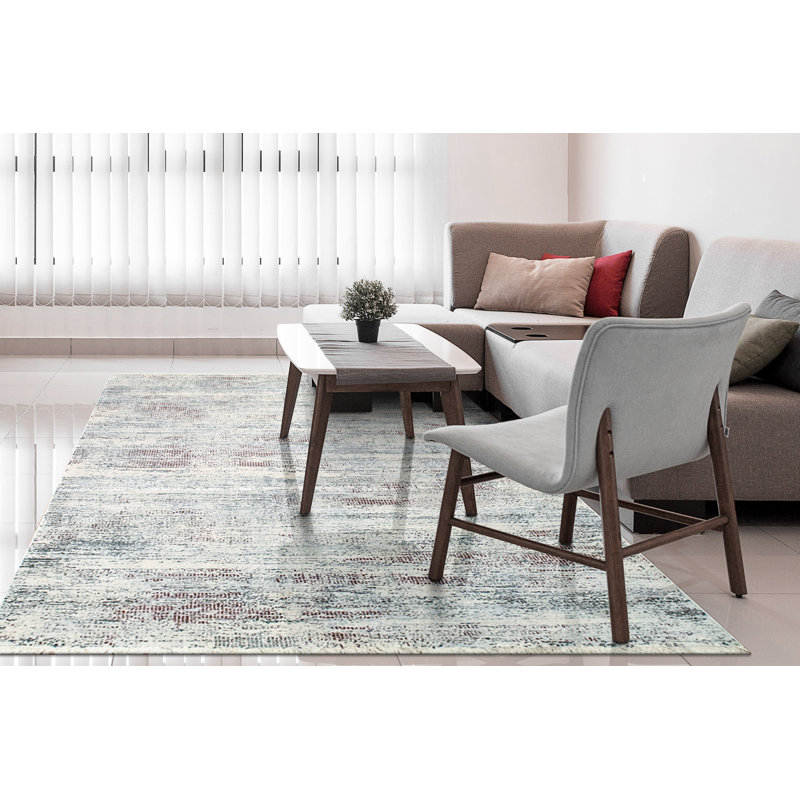 Matsuda Viscose Abstract Indoor Rug, Rectangle 9'2" x 12'10"