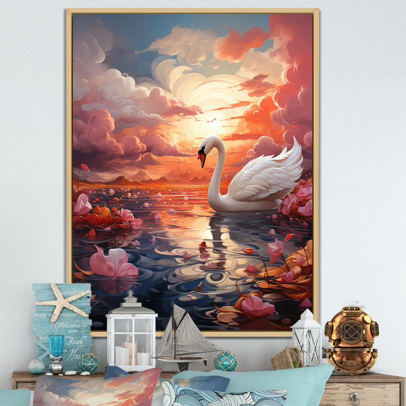 Gracieux Mirage Swans, Cadre naturel flottant, H 32 po x l 16 po