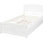 Lit plateforme simple blanc avec lit gigogne - Fabrication en bois massif pour une chambre à coucher confortable en pin-1143256518