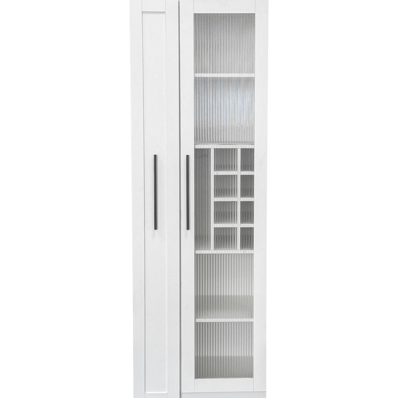 Expandable Pull - Out, Multi Tier 5 Layer Kitchen Pantry, Cabinet, Glass Doors Shelf,