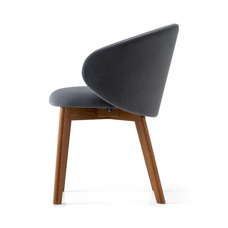Tuka Upholstered Armchair with Wooden Frame, Graphite, Forest Green