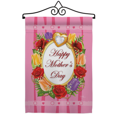 Double Sided 18.5'' H x 13'' W Polyester Mother's Day Flag Set