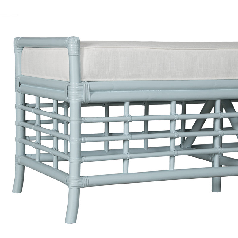 Luna Upholstered Bench, Light Blue