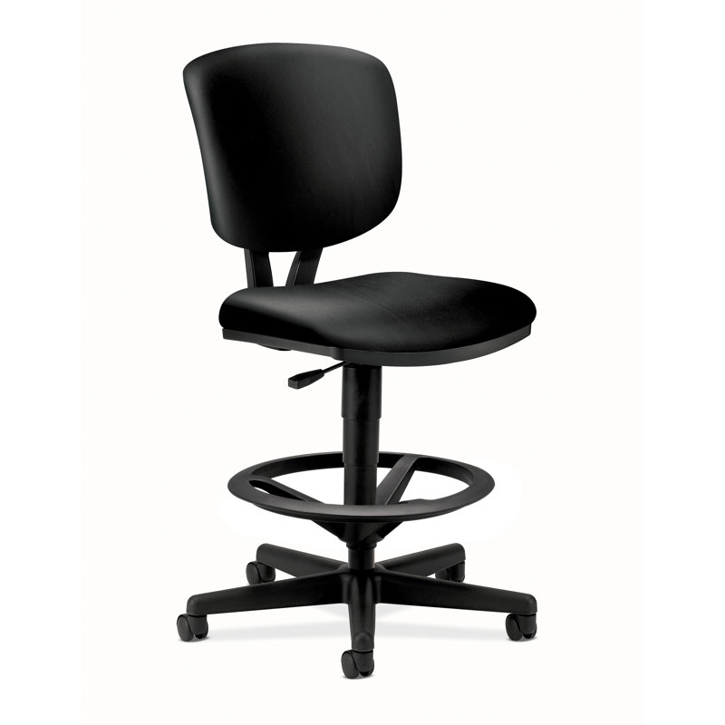 Volt Series Mid-Back Genuine Leather Drafting Chair, No