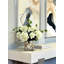 Hydrangea Floral Arrangement In A Clear Glass Vase-1818535251