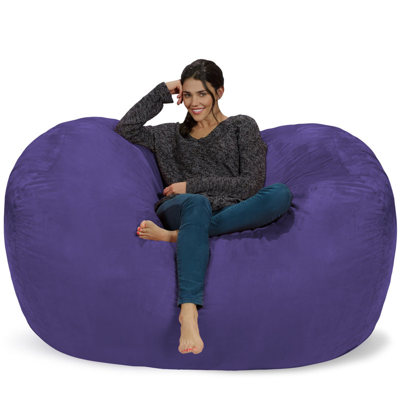 Fauteuil à billes - Fauteuil à billes rond rembourré en mousse à mémoire de forme avec housse amovible et lavable à la machine - Fauteuil à billes avec housse en microfibre douce - Plusieurs tailles et plusieurs tissus lavables à la machine
