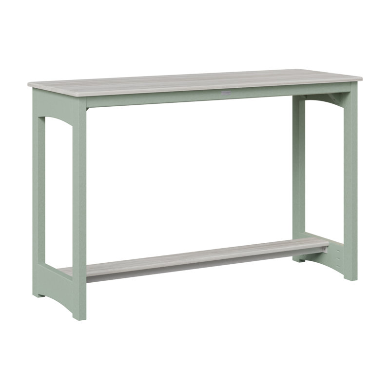 Balcony Outdoor Bar Table, 38.5" H x 60" W x 22" D, Seashell, Seafoam