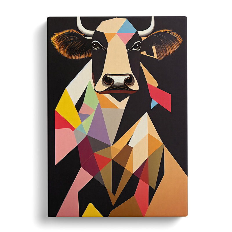 Cow Avant Garde - Wrapped Canvas, 50cm H x 35cm W x 3cm D