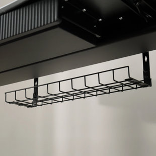 Desk Cable Management Tidy Cable Tray Organizers, Black