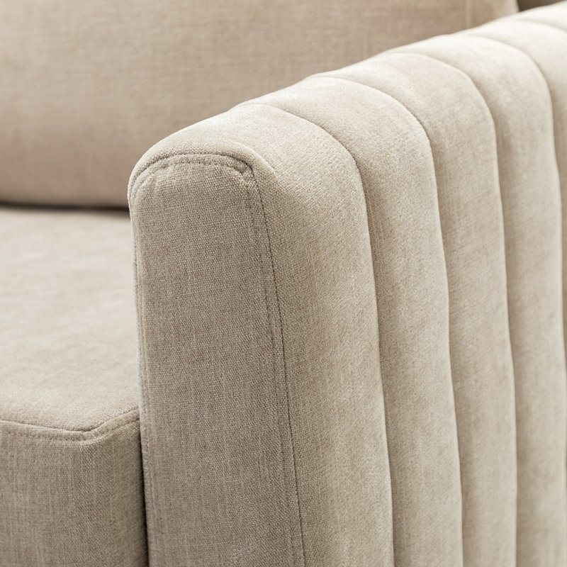 Fauteuil club l 32,5 po Ardarius, Polyester brun clair