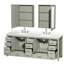 Sheffield 84" Freestanding Double Bathroom Vanity with Quartz Top with Medicine Cabinets-288137398