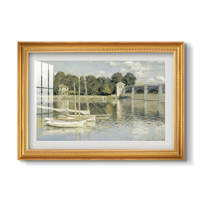 Le Pont d'Argenteuil, 1874 - Claude Monet - Reproduction encadrée sur mesure, Format intérieur 20 po x 28 po