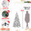 Arbre de Noël enneigé 7 pi avec 450 lumières blanc chaud, 1060 pointes pleines, branches enneigées et à aiguilles dures, conception à charnières pour une installation simple, arbre de Noël en métal à support de 84 po, neige réaliste