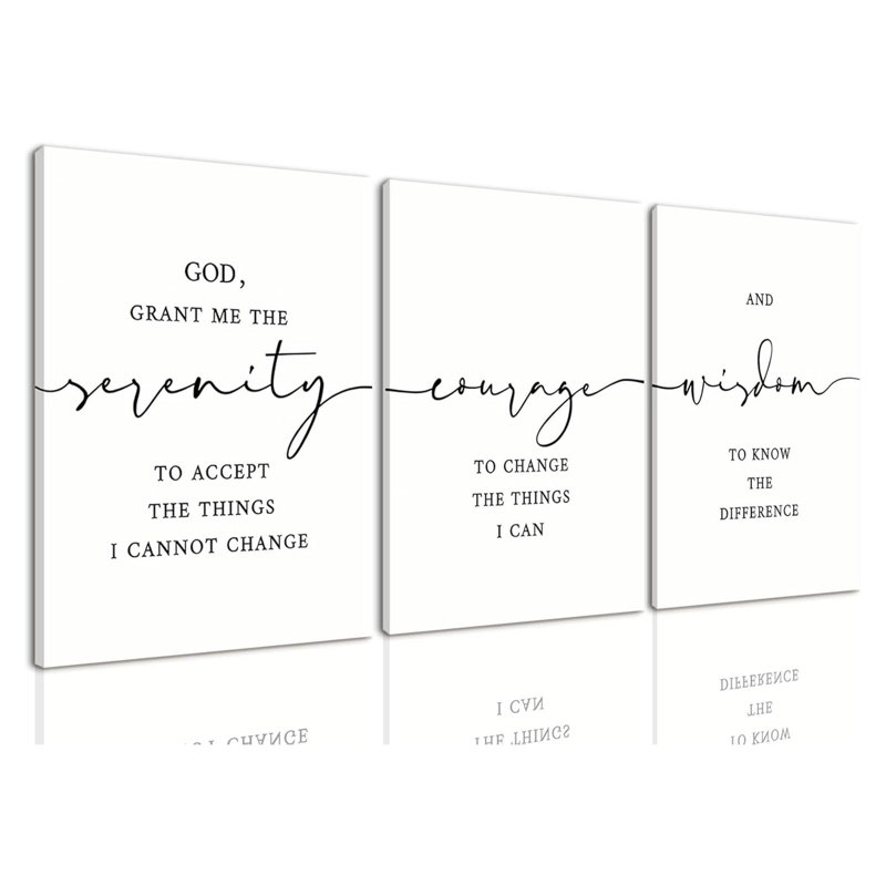 3 Piece Christian Scripture Canvas Wall Art Serenity Prayer Jesus Wall Art Bible Decor Verse God Grant Me the Serenity Religious Art Prints for Living Room Bedroom Church 16"x24"