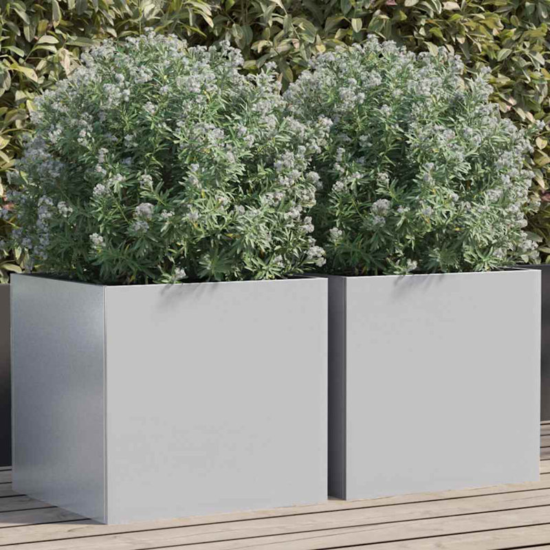 Planter Steel, White, 29cm H x 62cm W x 30cm D, 1